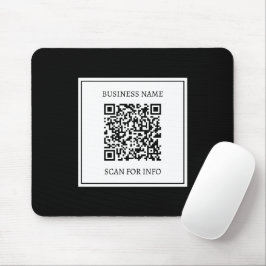 Geschäfts-QR-Code | Schwarz & Weiß Mousepad