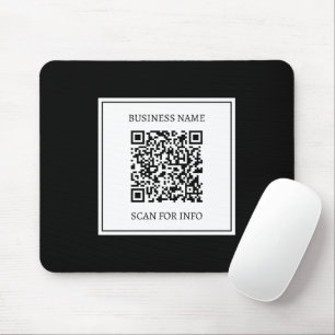 Geschäfts-QR-Code Schwarz & Weiß Mousepad