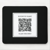 Geschäfts-QR-Code | Schwarz & Weiß Mousepad (Vorne)