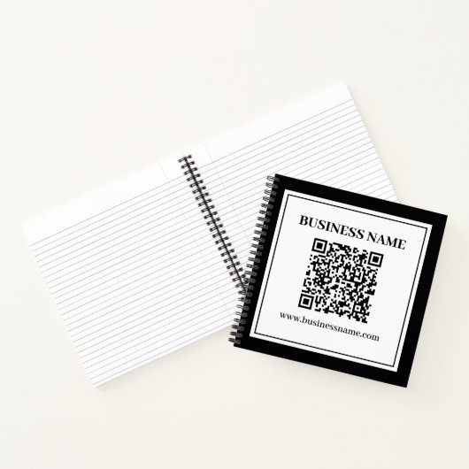 Geschäfts-QR-Code | Schwarz & Weiß Notizblock (Innenseite)
