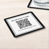 Geschäfts-QR-Code | Schwarz & Weiß Rechteckiger Pappuntersetzer (angewinkelt)