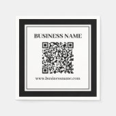 Geschäfts-QR-Code | Schwarz & Weiß Serviette (Vorderseite)