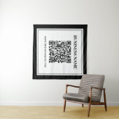 Geschäfts-QR-Code | Schwarz & Weiß Wandteppich (Beispiel (Horizontal))