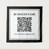 Geschäfts-QR-Code | Schwarz & Weiß Wandteppich (Vorderseite)