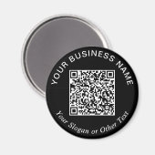 Geschäfts-QR-Code Schwarz Werbeartikel Magnet (Vorderseite/Rückseite)