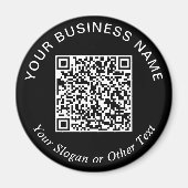 Geschäfts-QR-Code Schwarz Werbeartikel Magnet (Vorne)