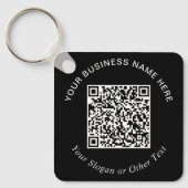 Geschäfts-QR-Code Schwarz Werbeartikel Schlüsselanhänger (Vorderseite)