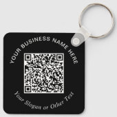 Geschäfts-QR-Code Schwarz Werbeartikel Schlüsselanhänger (Rückseite)