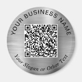 Geschäfts-QR-Code Silber-Promotion Magnet (Vorne)
