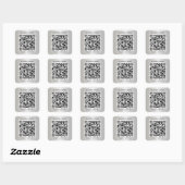 Geschäfts-QR-Code Silber Quadratischer Aufkleber (Blatt)