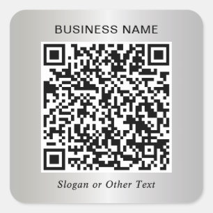 Geschäfts-QR-Code Silber Quadratischer Aufkleber