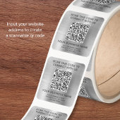 Geschäfts-QR-Code Silber Quadratischer Aufkleber