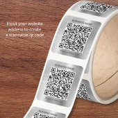 Geschäfts-QR-Code Silber Quadratischer Aufkleber