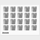 Geschäfts-QR-Code Silber Quadratischer Aufkleber (Blatt)