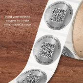 Geschäfts-QR-Code Silber Runder Aufkleber