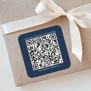 Geschäfts-QR-Code und einfache Unternehmenswebsite Quadratischer Aufkleber