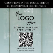 Geschäfts-QR-Code und Logo Fensteraufkleber