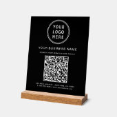 Geschäfts-QR-Code und Logo Schwarz Acrylschild (Winkel)