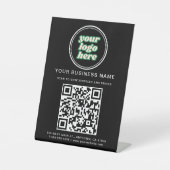 Geschäfts-QR-Code und Logo Sockelschild (Vorderseite)