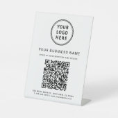 Geschäfts-QR-Code und Logo Sockelschild (Vorderseite)