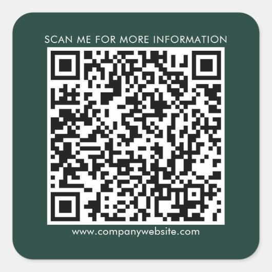 Geschäfts-QR-Code und moderne benutzerdefinierte W Quadratischer Aufkleber (Vorderseite)