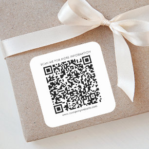 Geschäfts-QR-Code und Unternehmenswebsite Quadratischer Aufkleber