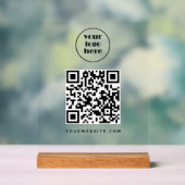 Geschäfts-QR-Code und Website | Logo Acrylschild (Neutral)