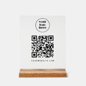 Geschäfts-QR-Code und Website | Logo Acrylschild (Vorderseite)