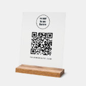 Geschäfts-QR-Code und Website | Logo Acrylschild (Winkel)