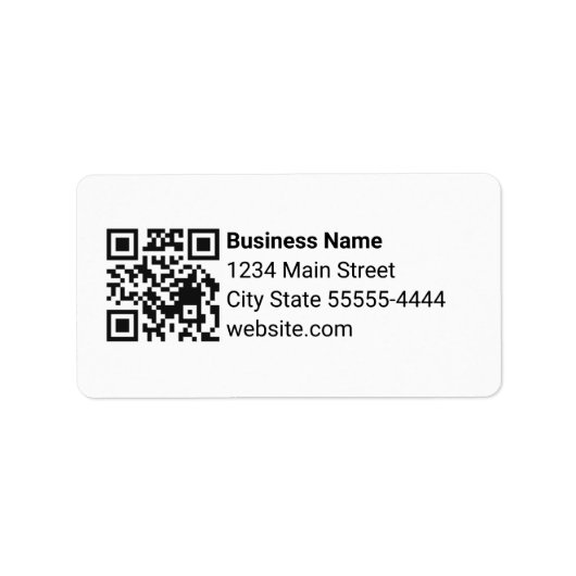 Geschäfts-QR-Code-Website-Rücksendeadresse Weiß Adressaufkleber (Vorne)
