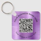 Geschäfts-QR-Code Werbe-Lila Schlüsselanhänger (Vorderseite)