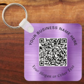 Geschäfts-QR-Code Werbe-Lila Schlüsselanhänger (Vorderseite)