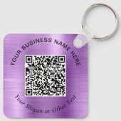 Geschäfts-QR-Code Werbe-Lila Schlüsselanhänger (Rückseite)