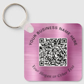 Geschäfts-QR-Code Werbe-Pink Schlüsselanhänger (Vorderseite)