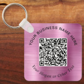 Geschäfts-QR-Code Werbe-Pink Schlüsselanhänger (Vorderseite)