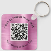 Geschäfts-QR-Code Werbe-Pink Schlüsselanhänger (Rückseite)