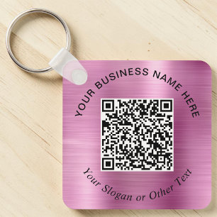 Geschäfts-QR-Code Werbe-Pink Schlüsselanhänger