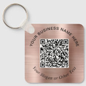 Geschäfts-QR-Code Werbe-Roségold Schlüsselanhänger (Vorderseite)