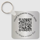 Geschäfts-QR-Code Werbe-Silber Schlüsselanhänger (Vorderseite)