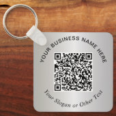 Geschäfts-QR-Code Werbe-Silber Schlüsselanhänger (Vorderseite)