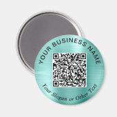 Geschäfts-QR-Code Werbe Teal Mintgrün Magnet (Vorderseite/Rückseite)