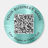 Geschäfts-QR-Code Werbe Teal Mintgrün Magnet (Vorne)