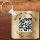 Geschäfts-QR-Code Werbegold Schlüsselanhänger (Vorderseite)