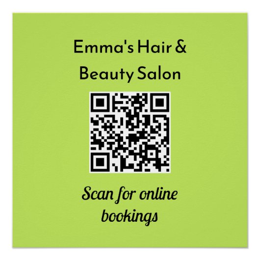 Geschäfts-QR-Code Werbeindividualisierung Schönhei Poster (Vorderseite)