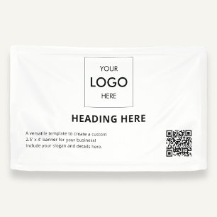 Geschäfts-QR-Code-Werbung White Banner