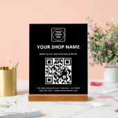 Geschäfts-QR-Logo Schwarzes Acryl-Schild Acrylschild (Hochzeit)