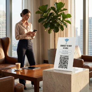 Geschäfts QR WiFi Zugang Scannen Verbinden Gäste N Sockelschild