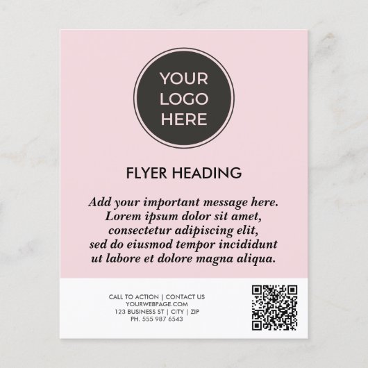 Geschäfts Rosa Logo Marketing Vorlage Flyer (Vorne)