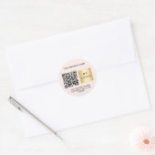 Geschäfts-Rosé-Logo QR-Code Runder Aufkleber (Umschlag)
