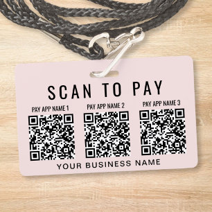 Geschäfts-Scan-to-Pay-3-QR-Codes Rosa Ausweis